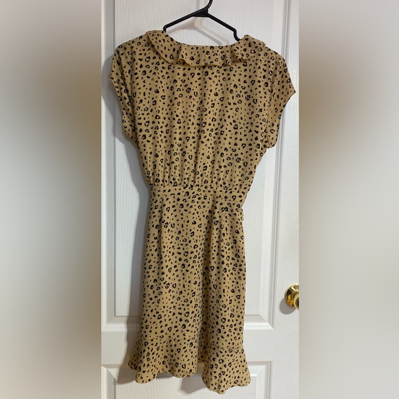 Aritzia Sunday Best Leopard Wrap Mini Flowy Lightweight V Neck Dress Size 4 - Picture 7 of 12